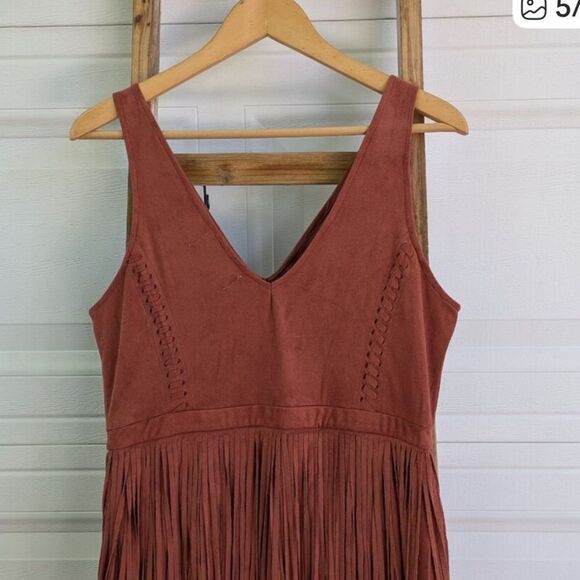 Idyllwind by Miranda Lambert Brixworth Terracotta Fringe Mini Dress - Picture 7 of 15